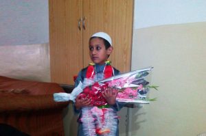Happy kid completed course