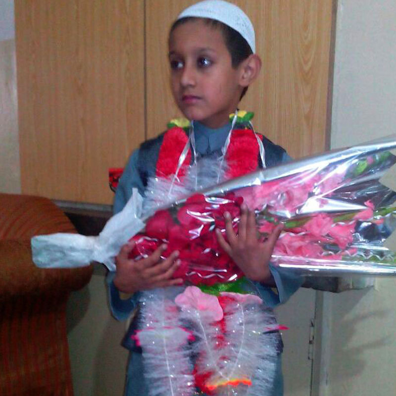 Kid completed Holy Quran recitation
